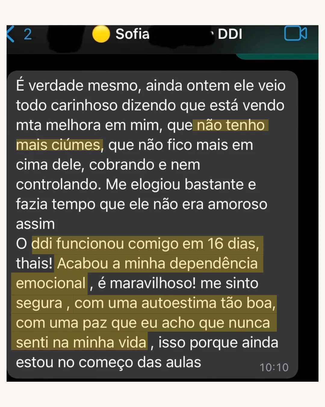 Relato da Sofia